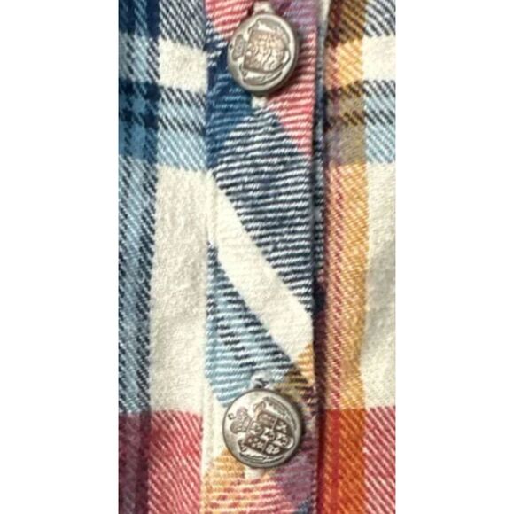 Aratta Silent Journey Plaid Fair Isle Flannel Thermal Knit Button Medium Shirt - Picture 2 of 3